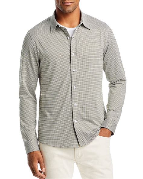 Michael Kors Slim Fit Stretch Gingham Shirt Men